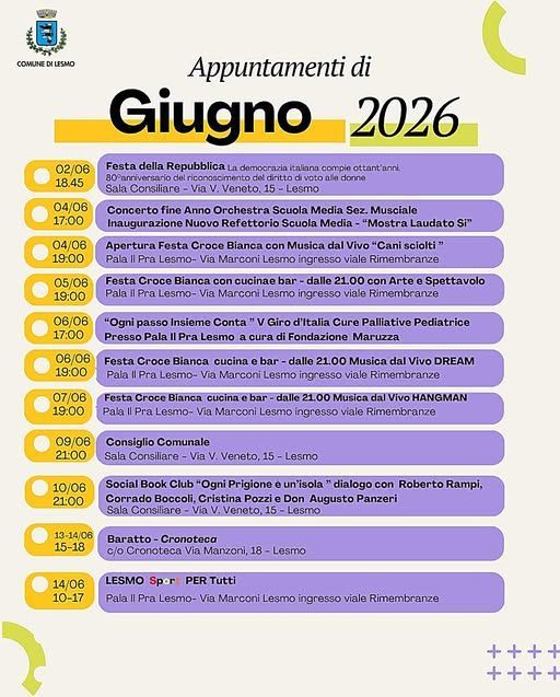 Appuntamenti di Giugno