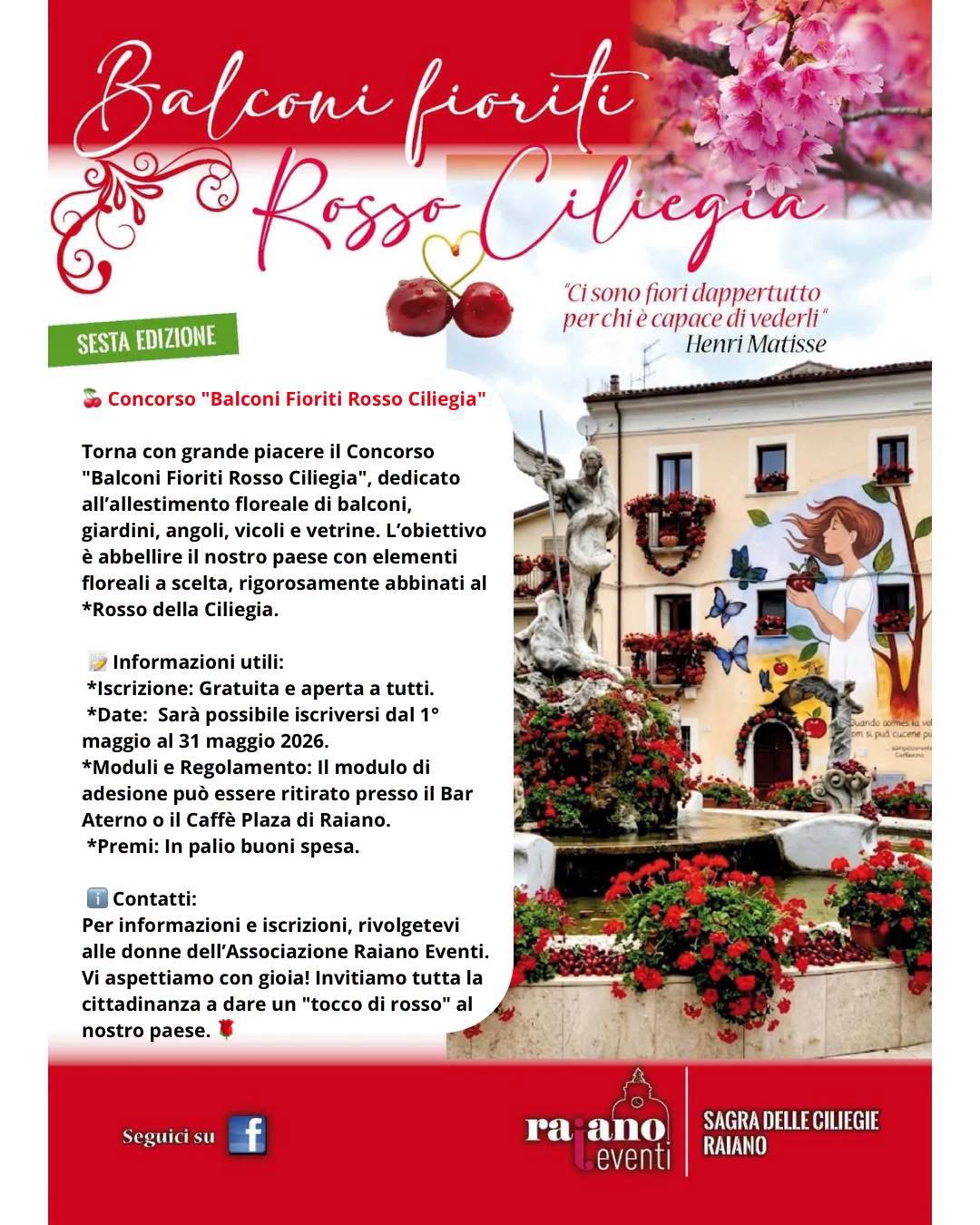 Balconi Fioriti Rosso Ciliegia