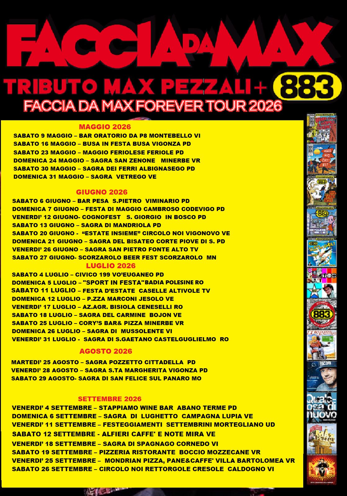 Faccia da Max tour 2026